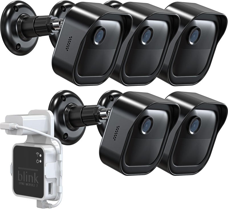 Mamerry All-New Blink Outdoor 4 Camera Wall Mount, Weatherproof Protective Housing and 360° Adjustable Mount with Blink Sync Module 2 Mount for 4th 3rd Gen - Blink Camera Not Included (5 Pack, Black) - Image 1